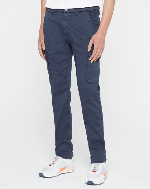 Pantalon Slim cargo hyperflex bleu marine