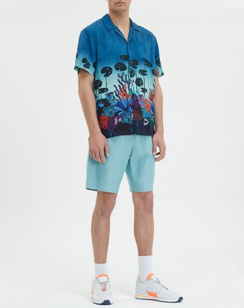 Chemise Regular Fit Hawaïenne multicolore/bleu