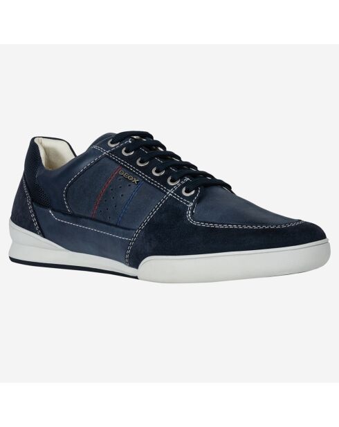 Baskets en Velours de Cuir & Cuir Kristof bleu marine