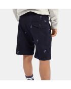 Short requin brodé bleu marine
