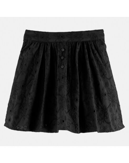 Short-jupe broderie anglaise noir