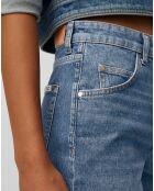 Bermuda en jean cutoff bleu moyen
