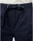 Pantalon popeline taille élastique bleu marine
