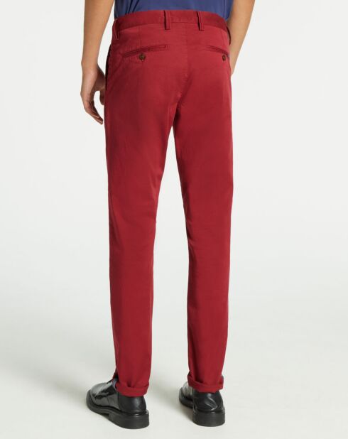 Pantalon chino ajusté rouge