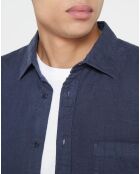 Chemise 100% Lin Regular Fit bleu marine