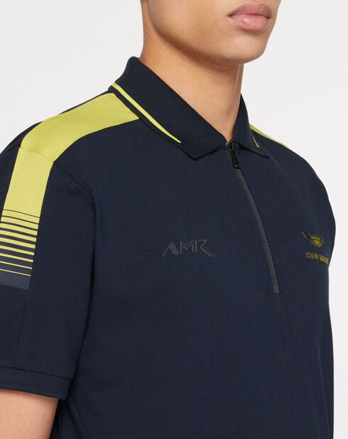 Polo Classic Fit Aston Martin Racing col zippé bleu marine