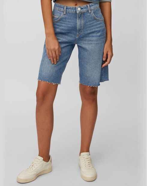 Bermuda en jean cutoff bleu moyen