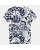 T-Shirt en Coton imprimé bleu