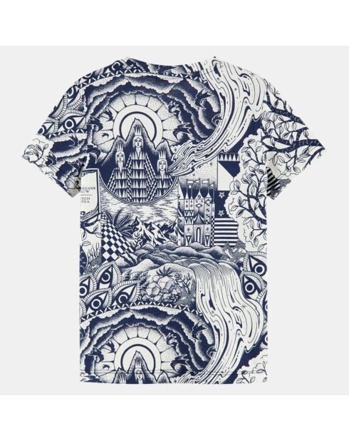 T-Shirt en Coton imprimé bleu