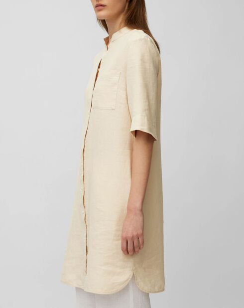Tunique 100% Lin col mao beige