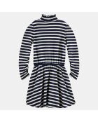 Robe manches longues marinière bleu/blanc