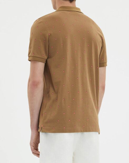 Polo en Coton bio Regular Fit imprimé fantaisie marron clair