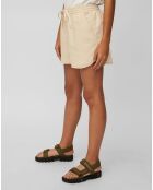 Short en Coton & Lin taille élastique boxe beige