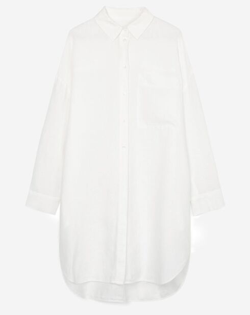 Robe chemise 100% Lin blanche