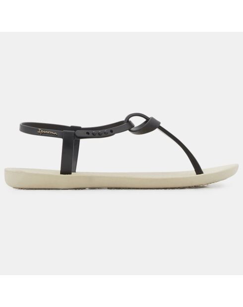 Confetti teenslippers van gerecycled materiaal beige/zwart