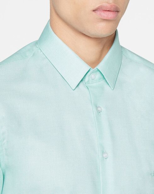 Lichtgroen, extra slank shirt met textuur