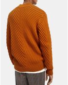 Pull demi zip orange foncé