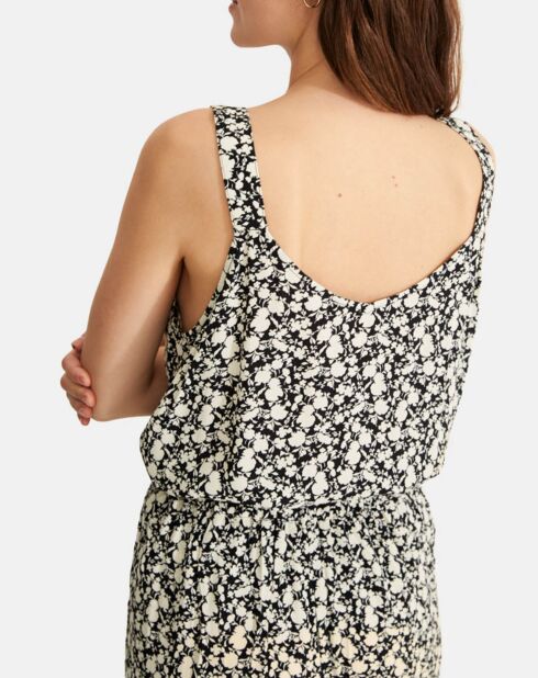 Sandra schwarz/weißes Top mit Blumenmuster