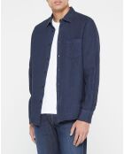 Chemise 100% Lin Regular Fit bleu marine