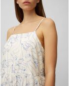 Robe extra longe à bretelle imprimée blanche