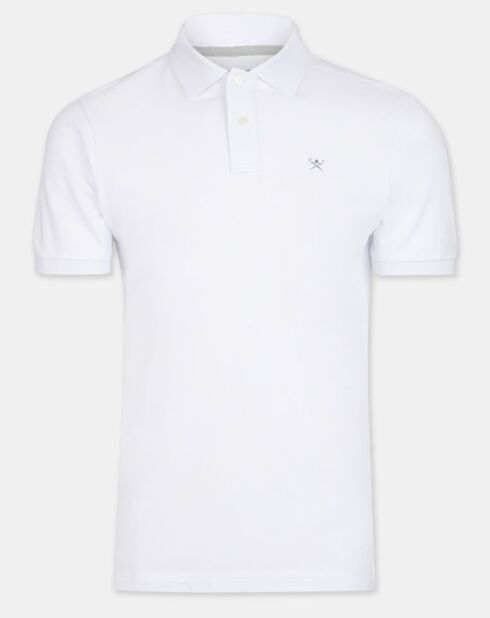 Polo Slim Fit uni blanc