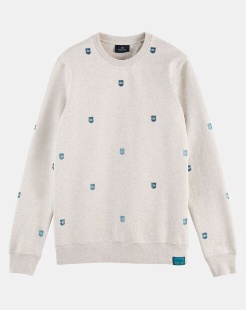 Sweat Allover imprimé  blanc/bleu