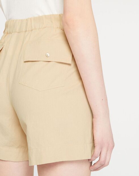 Shorts Cassie beige in misto lino