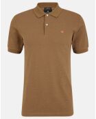 Polo en Coton bio Regular Fit imprimé fantaisie marron clair