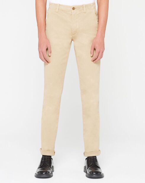 Pantalon chino ajusté Rustique beige