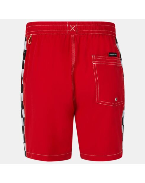 Short de Bain volley adn damier rouge