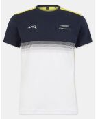 T-Shirt Aston Martin Racing colorblok blanc/bleu