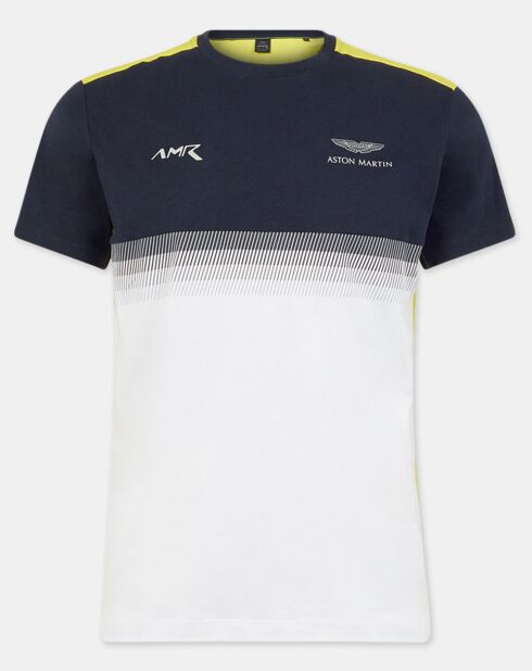 T-Shirt Aston Martin Racing colorblok blanc/bleu