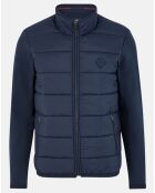 Blouson matelassé col montant bleu