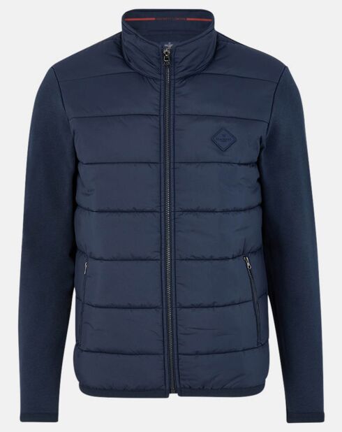 Blouson matelassé col montant bleu