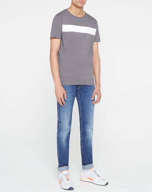 T-shirt grigia a banda larga