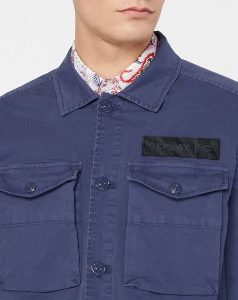 Blouson saharienne patch bleu marine