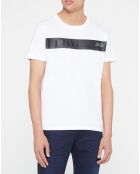 T-Shirt bande large blanc