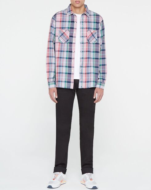 Camicia regular fit in tartan multicolore