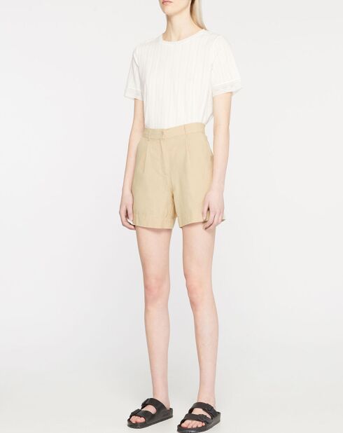 Shorts Cassie beige in misto lino
