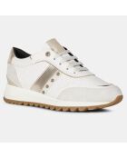 Weiße Tabelya Sneakers aus Leder und Textil