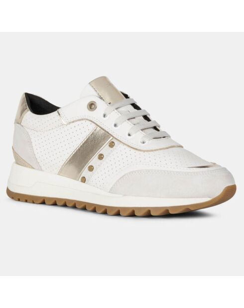 Weiße Tabelya Sneakers aus Leder und Textil