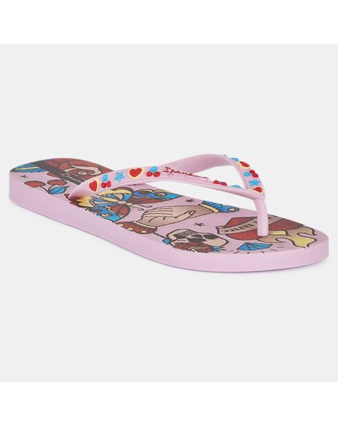 Igual Tattoo gerecyclede roze/veelkleurige teenslippers