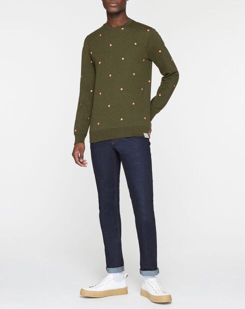 Sweat imprimé allover kaki