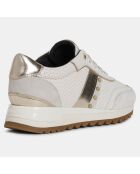 Weiße Tabelya Sneakers aus Leder und Textil