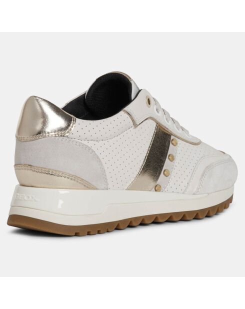 Weiße Tabelya Sneakers aus Leder und Textil