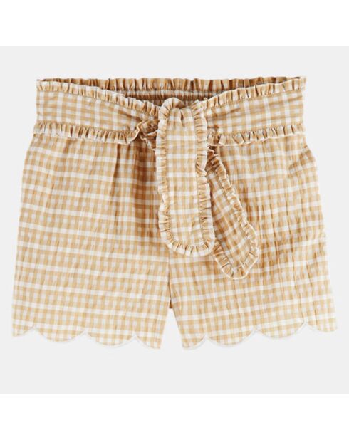 Short vichy beige