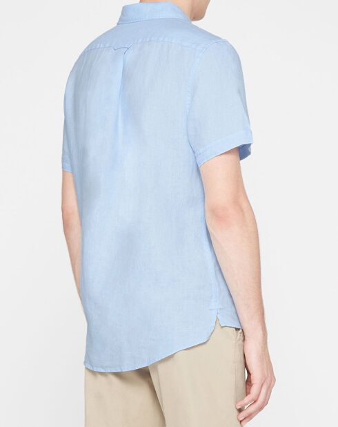 Camicia blu cielo con vestibilità regolare in 100% lino
