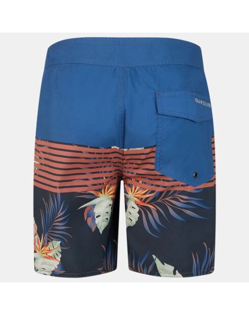 Boardshort stripes flower bleu/multicolore