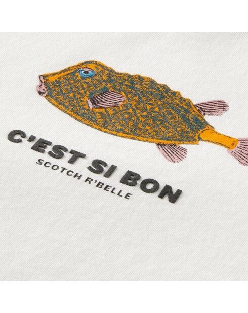 Weißes Fisch-T-Shirt