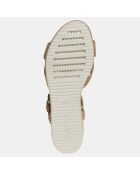 Sandales en Velours de Cuir Ischia beiges - Talon 5,5 cm